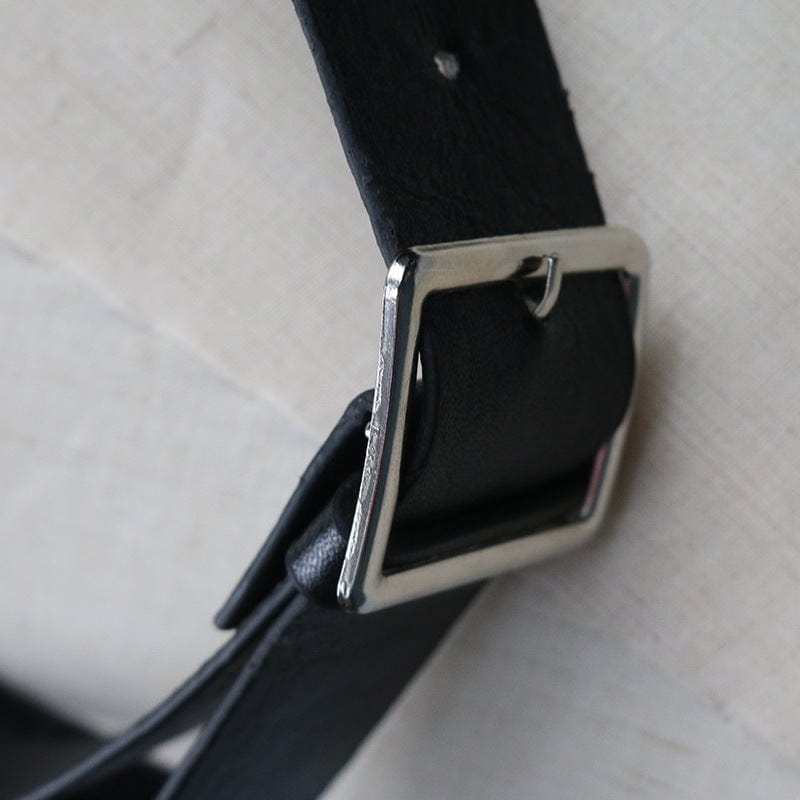 BLACKRISS™Men's Gothic Strappy Faux Leather Splice Cape-Blackriss