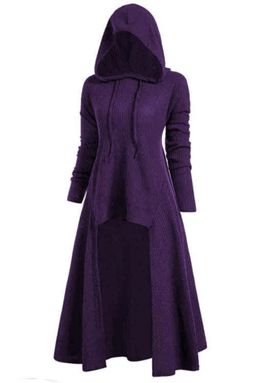 BLACKRISS™Hooded High Low Drop Shoulder Longline Sweater for woman-Blackriss