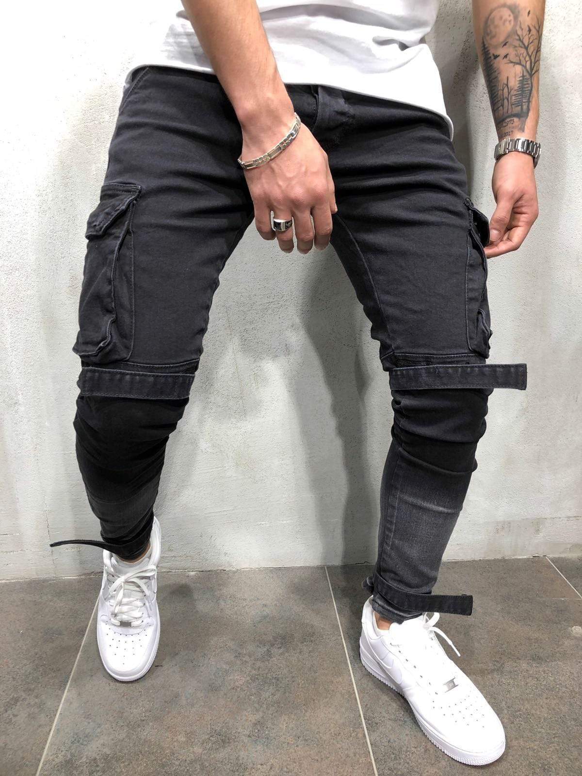 BLACKRISS™Cargo Jeans Distressed-Blackriss