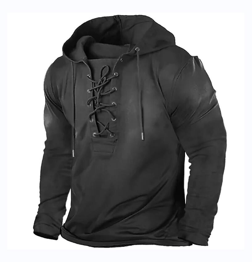 BLACKRISS™Men's Unisex Pullover Hoodie Sweatshirt Hooded Number Graphic Prints L-Blackriss
