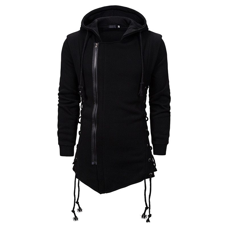 BLACKRISS™Dark Tie Hooded Loose Coat Zipper Hoodie-Blackriss