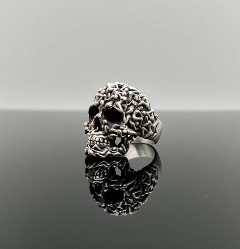 BLACKRISS™Gothic Death Skull Ring - Sterling Silver Skull Ring-Blackriss
