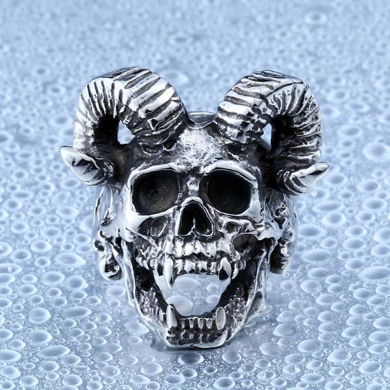 BLACKRISS™Satan Sheep Head Skull Ring-Blackriss