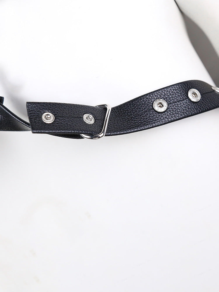 BLACKRISS™Sexy Double Thong Men's Low Waist Leather Panties Shaping Chest Strap-Blackriss