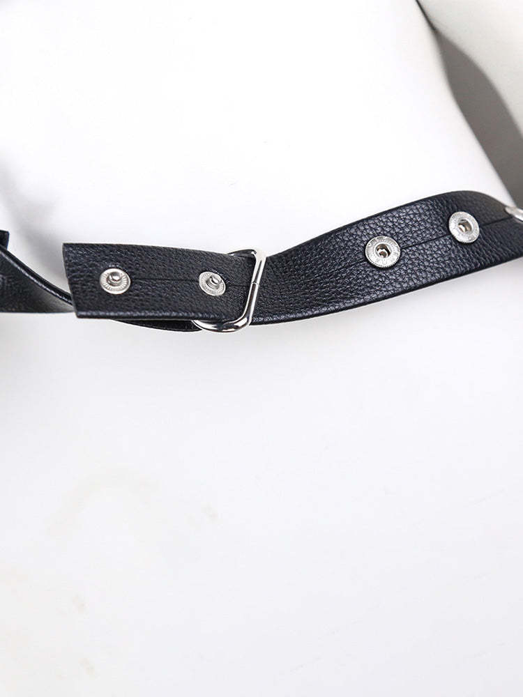 BLACKRISS™Sexy Double Thong Men's Low Waist Leather Panties Shaping Chest Strap-Blackriss