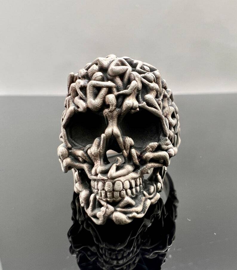 BLACKRISS™Gothic Death Skull Ring - Sterling Silver Skull Ring-Blackriss