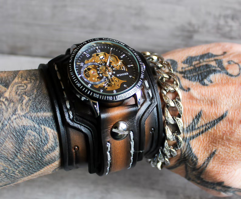 BLACKRISS™Men's Steampunk Waterproof Wrist Watch-Blackriss