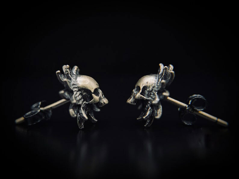 BLACKRISS™Sterling Silver Maya Skull - Gothic Earrings-Blackriss