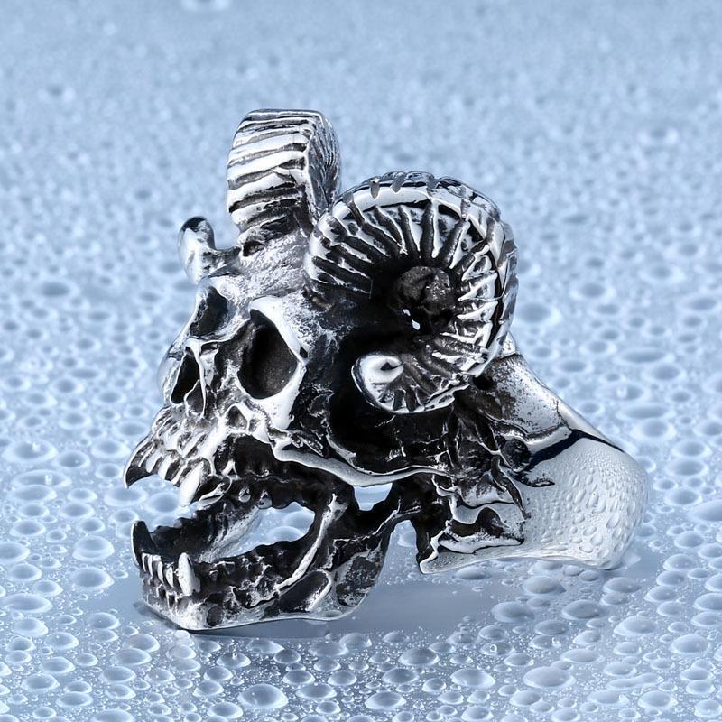 BLACKRISS™Satan Sheep Head Skull Ring-Blackriss