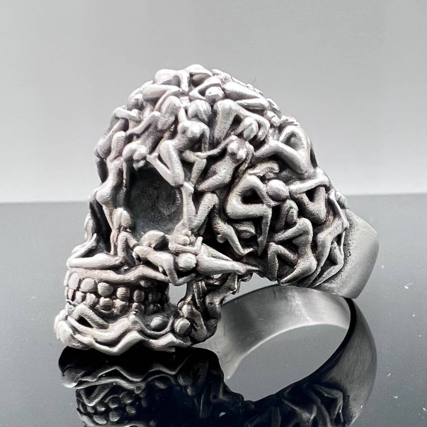 BLACKRISS™Gothic Death Skull Ring - Sterling Silver Skull Ring-Blackriss