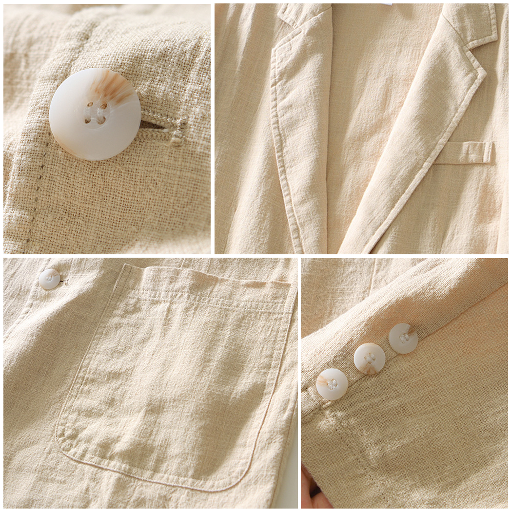 Classic Linen Blazer-Blackriss