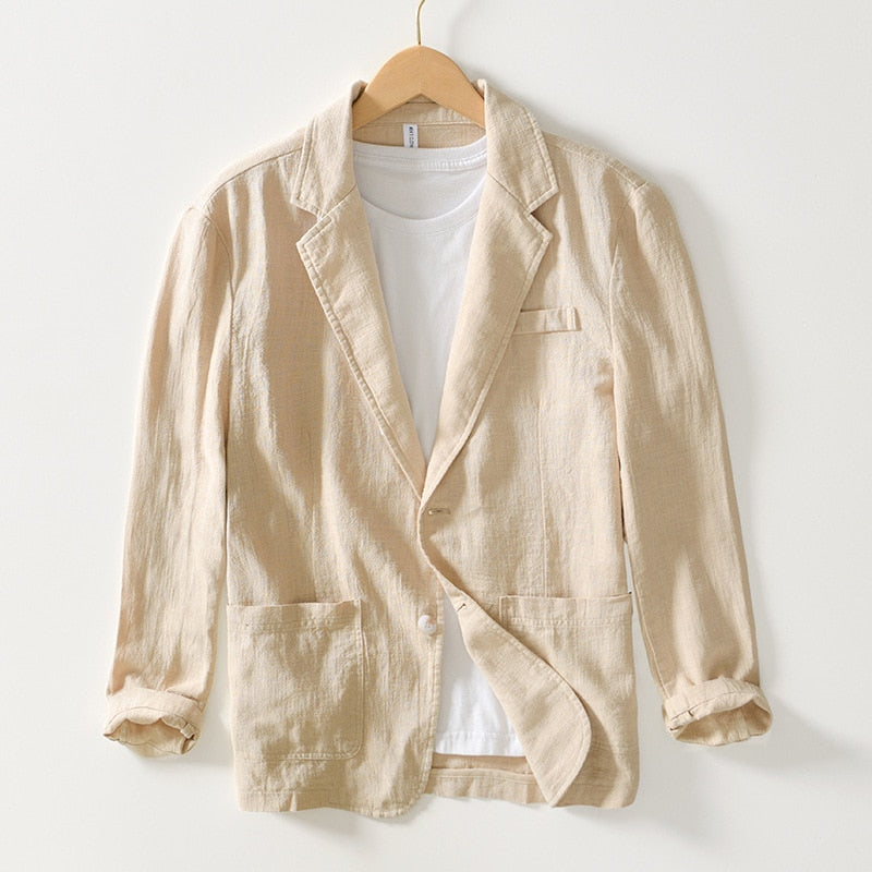 Classic Linen Blazer-Blackriss