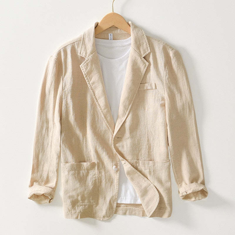 Classic Linen Blazer-Blackriss