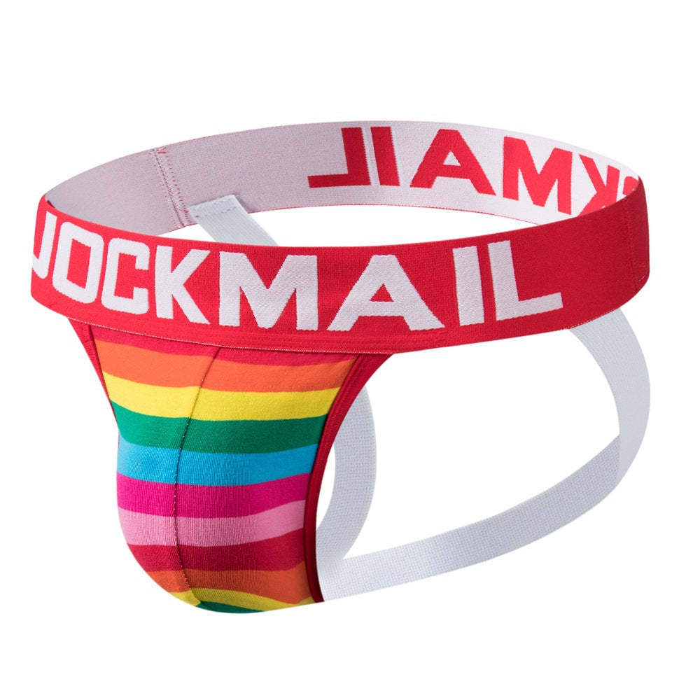 BLACKRISS™Rainbow Stripe Cotton Pride Jockstrap-Blackriss