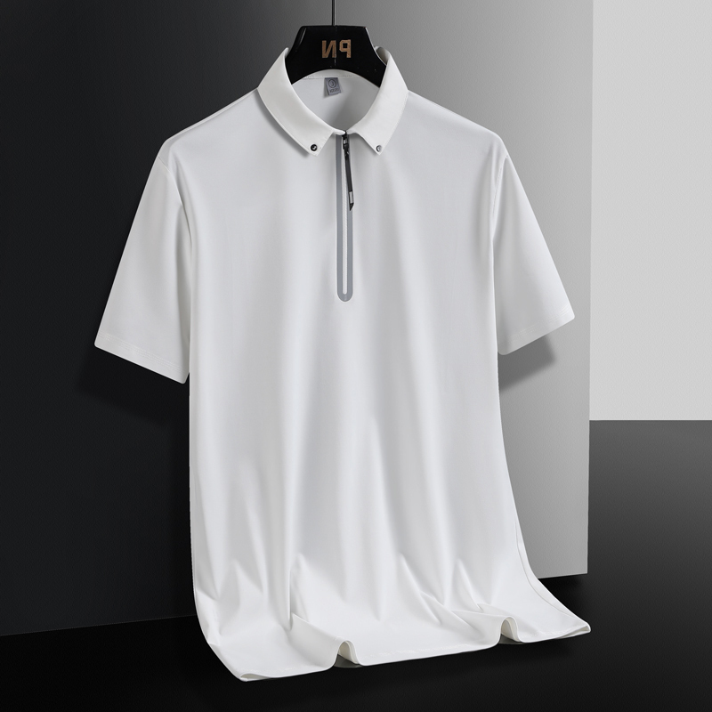 Men's Luxury Zip Polo Shirt-Blackriss