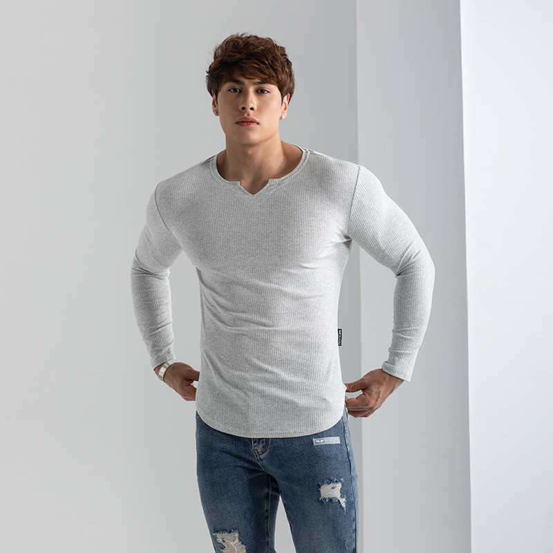 BLACKRISS™V-neck Long-sleeved Sports T-shirt-Blackriss