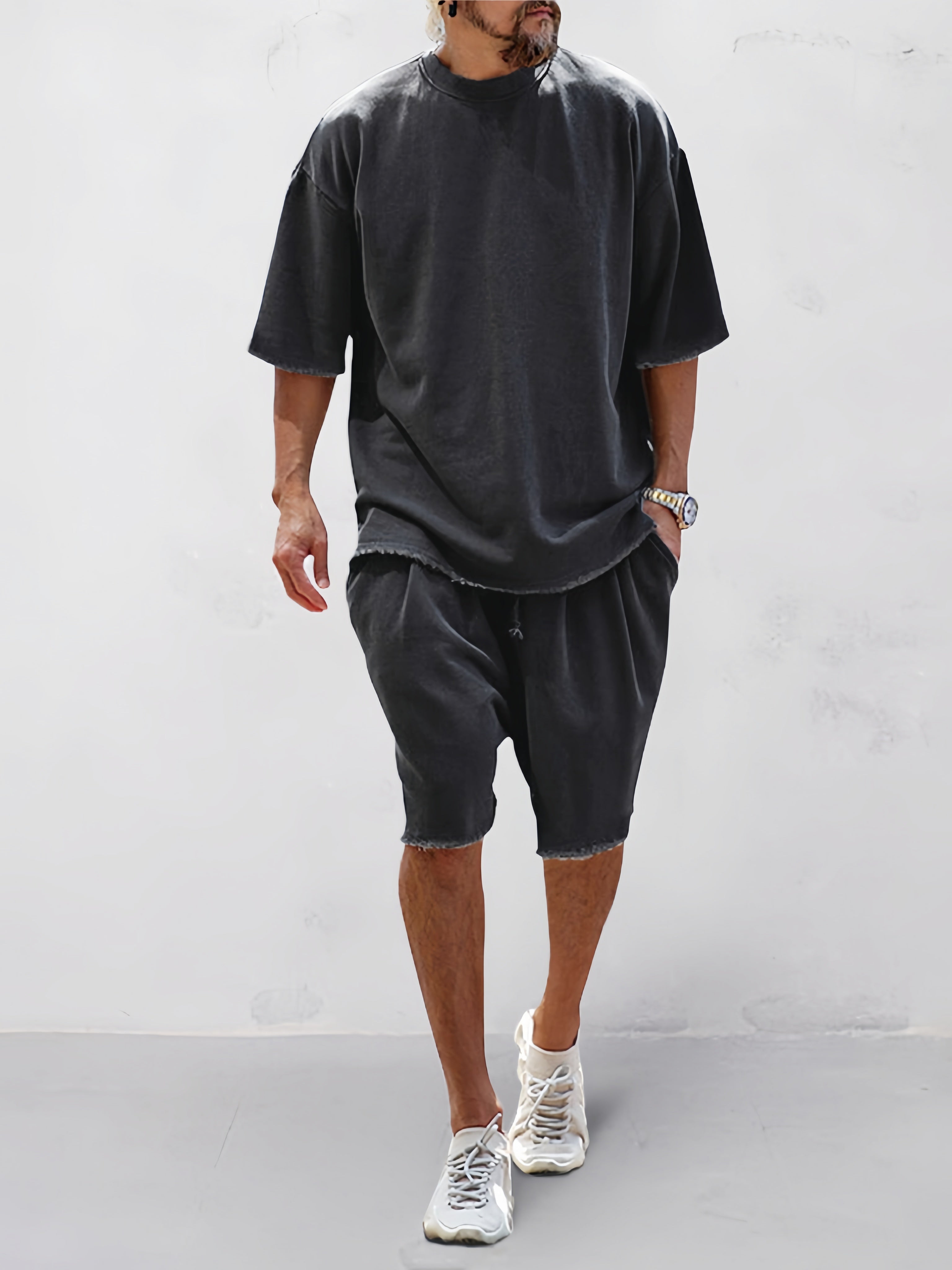 BLACKRISS™ Casual Loose Fit Solid Sports Sets-Blackriss