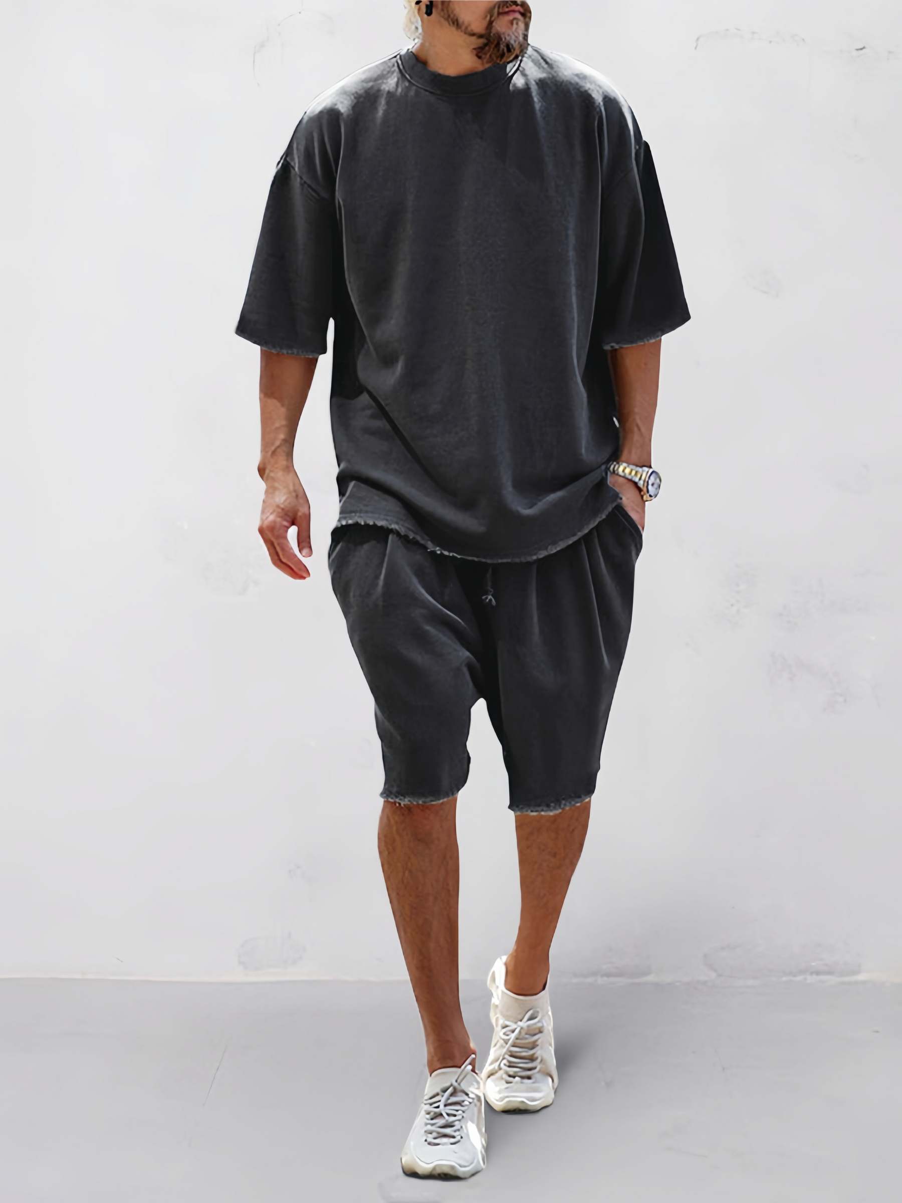 BLACKRISS™ Casual Loose Fit Solid Sports Sets-Blackriss