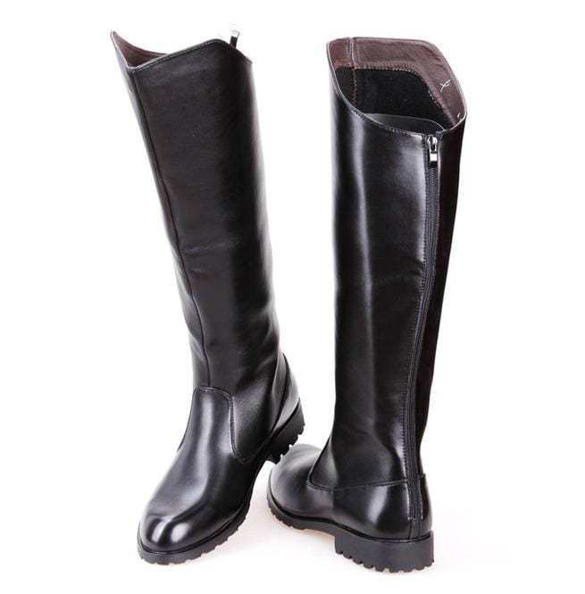 BLACKRISS™Men's Plain Toe Back Zip Martin Boots Men Riding Boots-Blackriss