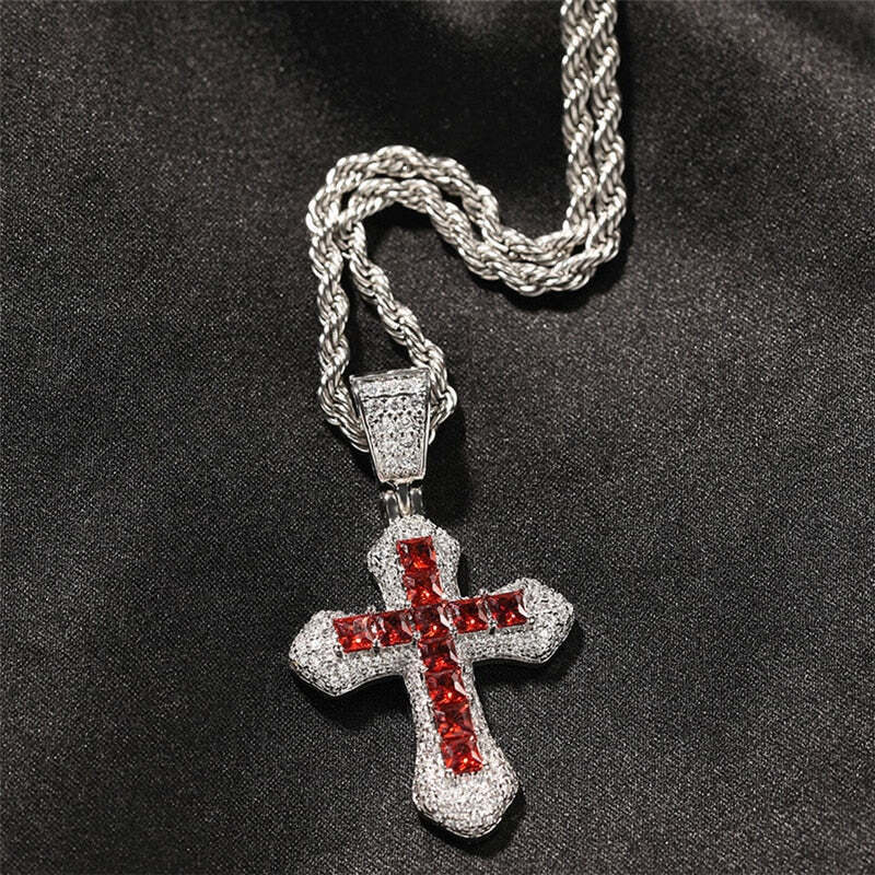 BLACKRISS™Iced Sky Blue Cross Pendant-Blackriss