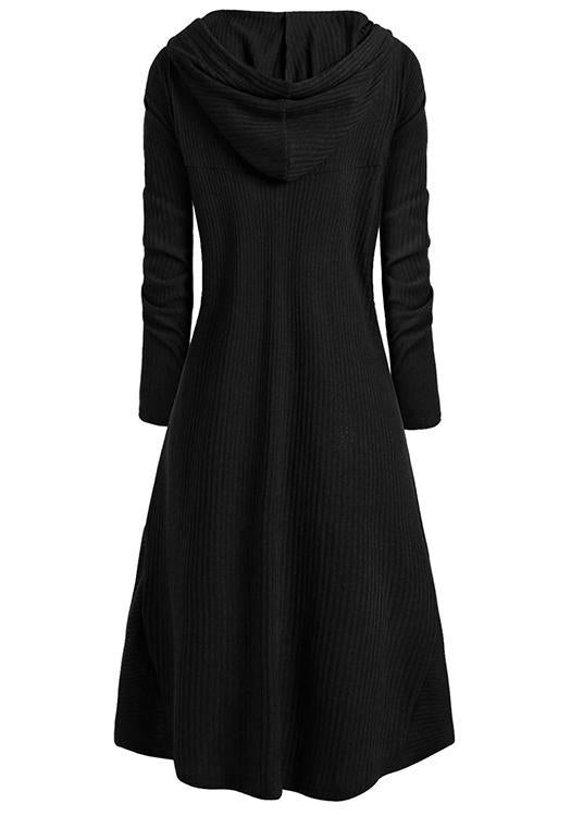 BLACKRISS™Hooded High Low Drop Shoulder Longline Sweater for woman-Blackriss