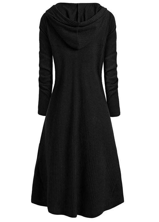 BLACKRISS™Hooded High Low Drop Shoulder Longline Sweater for woman-Blackriss