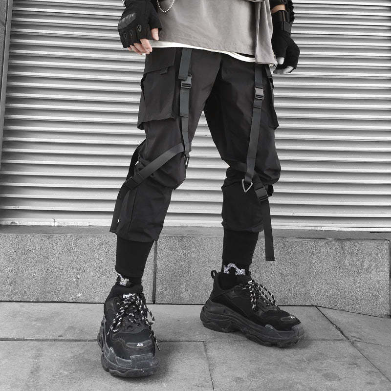 BLACKRISS™Obsidian Strap Cargo Pants-Blackriss