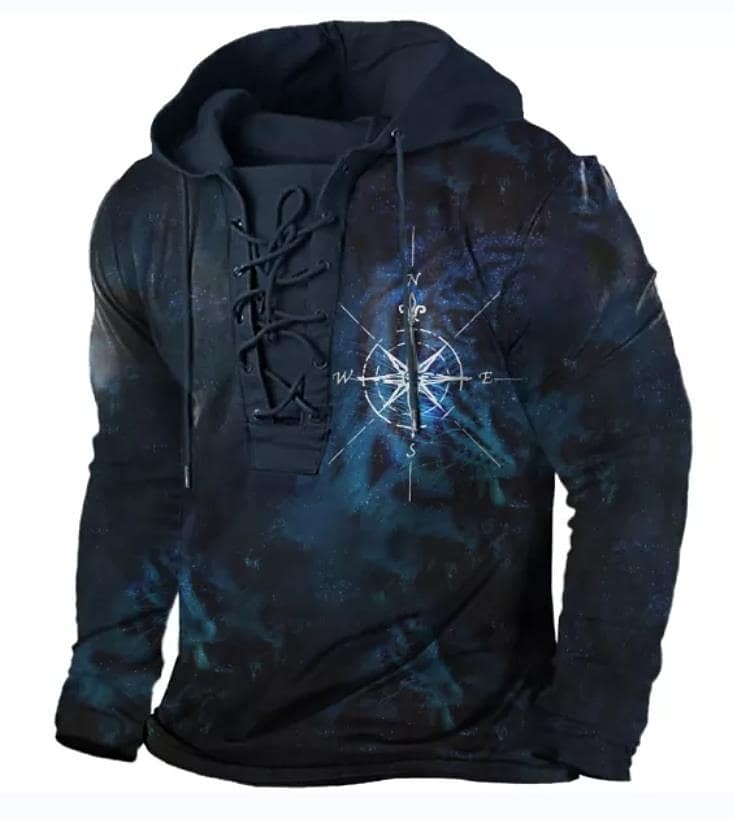 BLACKRISS™Men's Unisex Pullover Hoodie Sweatshirt Hooded Number Graphic Prints L-Blackriss