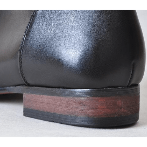 BLACKRISS™Men's Buckle Up Zipper Faux Leather Pointed Martin Boots-Blackriss