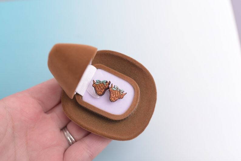 BLACKRISS™Cowboy/Cowgirl Hat jewellery gift/storage box-Blackriss