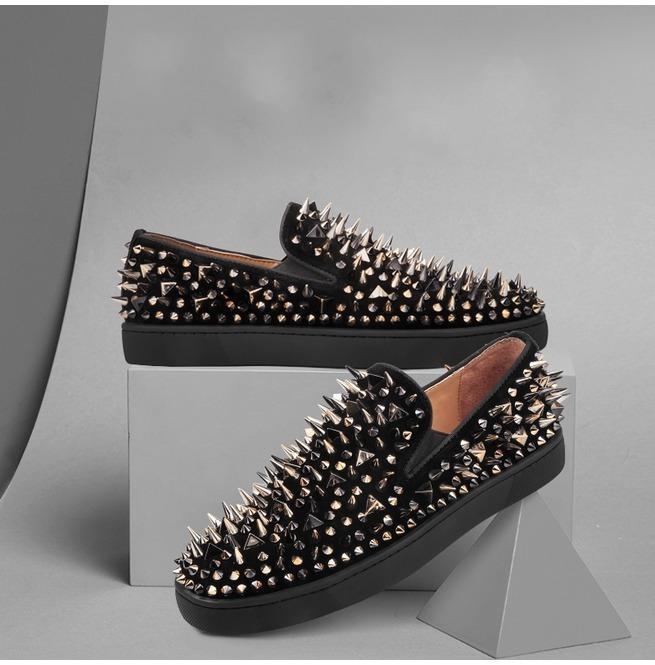 BLACKRISS™Men's Punk Rivet Slip On Shoes Casual Fashion Shoes-Blackriss