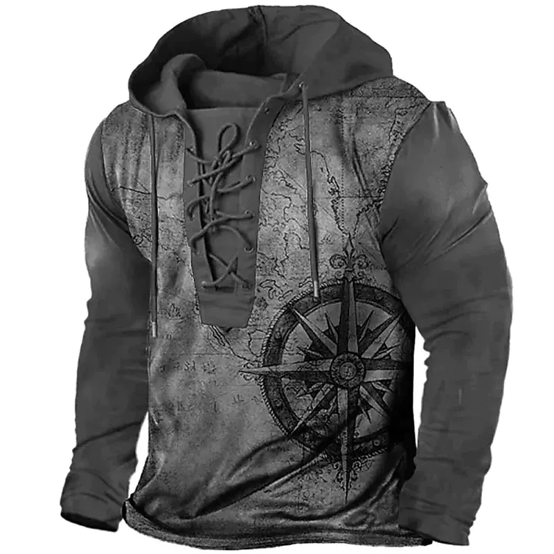 BLACKRISS™Men's Unisex Pullover Hoodie Sweatshirt Hooded Color Block Graphic Pri-Blackriss