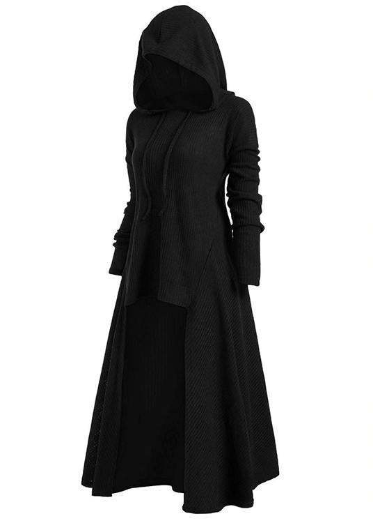 BLACKRISS™Hooded High Low Drop Shoulder Longline Sweater for woman-Blackriss