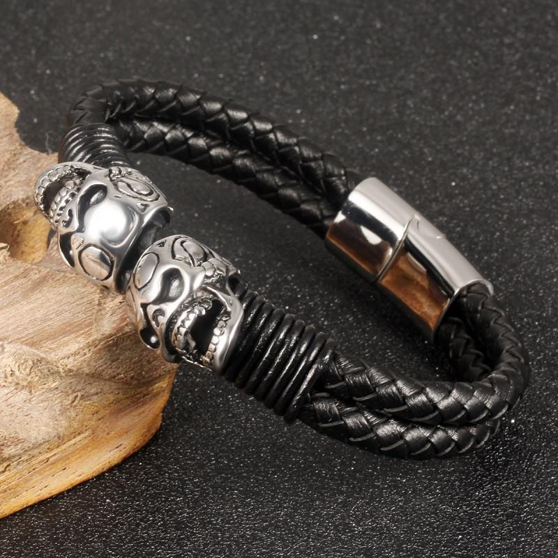 Blackriss™Braided Skull Bracelet-Blackriss