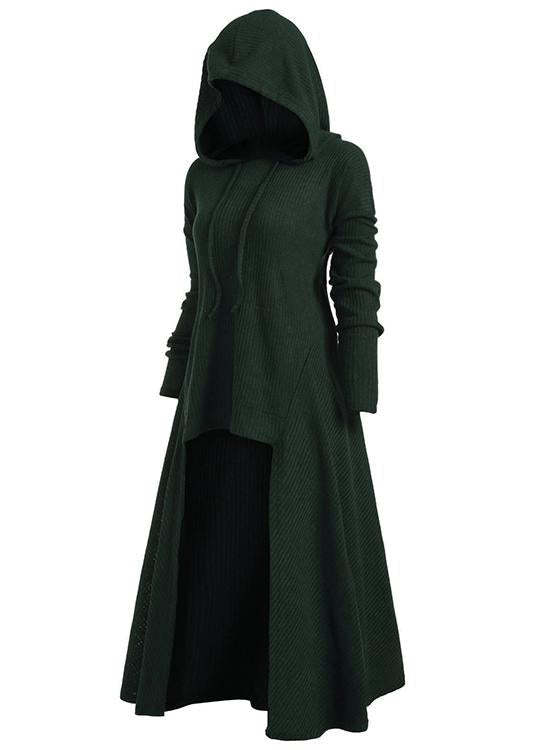 BLACKRISS™Hooded High Low Drop Shoulder Longline Sweater for woman-Blackriss