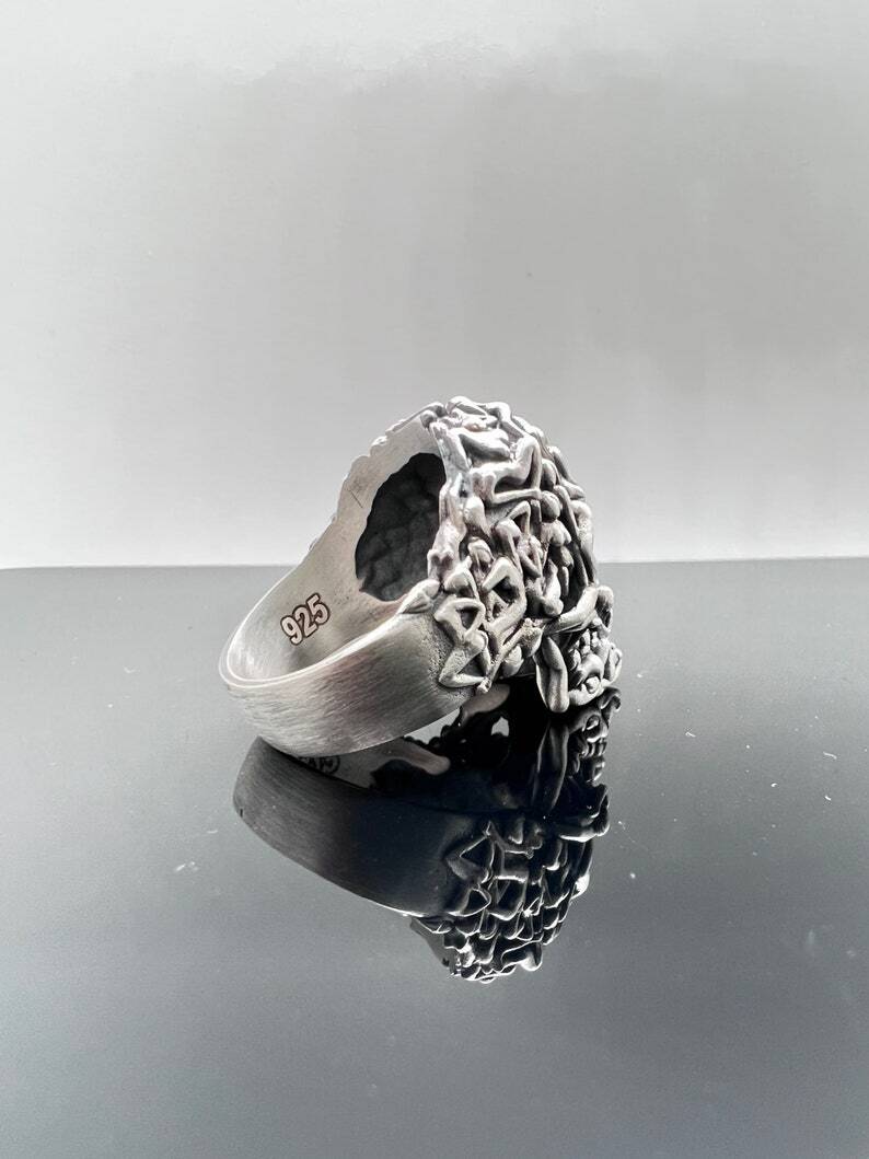 BLACKRISS™Gothic Death Skull Ring - Sterling Silver Skull Ring-Blackriss