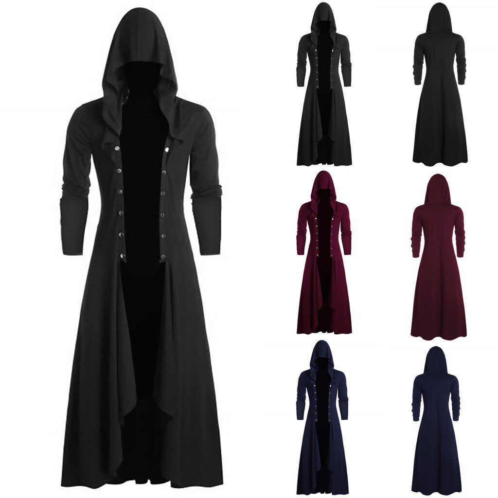 BLACKRISS™Mens Gothic Long Cloak Coat-Blackriss