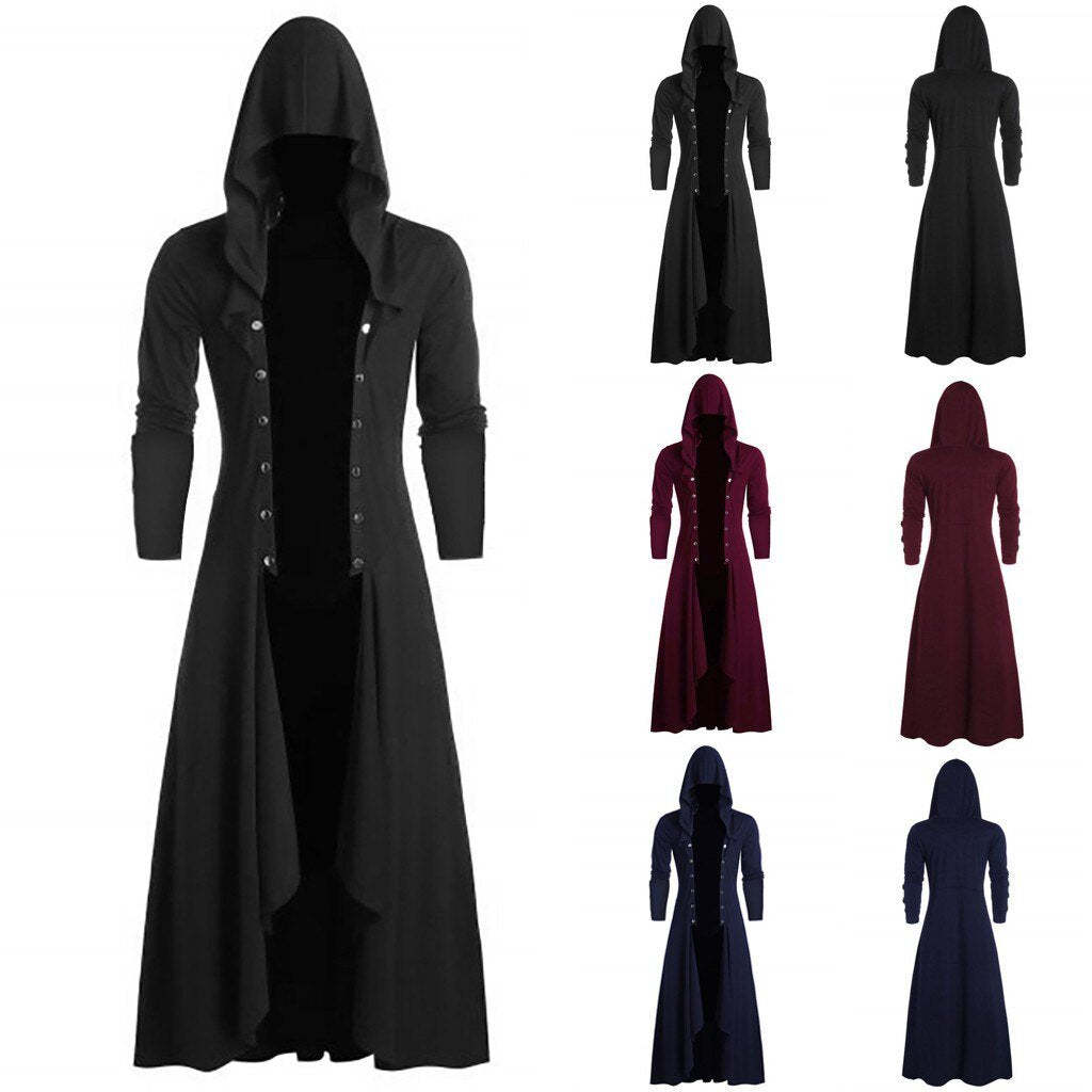 BLACKRISS™Mens Gothic Long Cloak Coat-Blackriss
