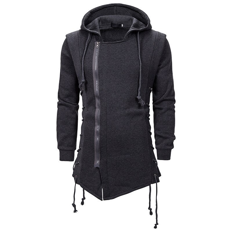 BLACKRISS™Dark Tie Hooded Loose Coat Zipper Hoodie-Blackriss
