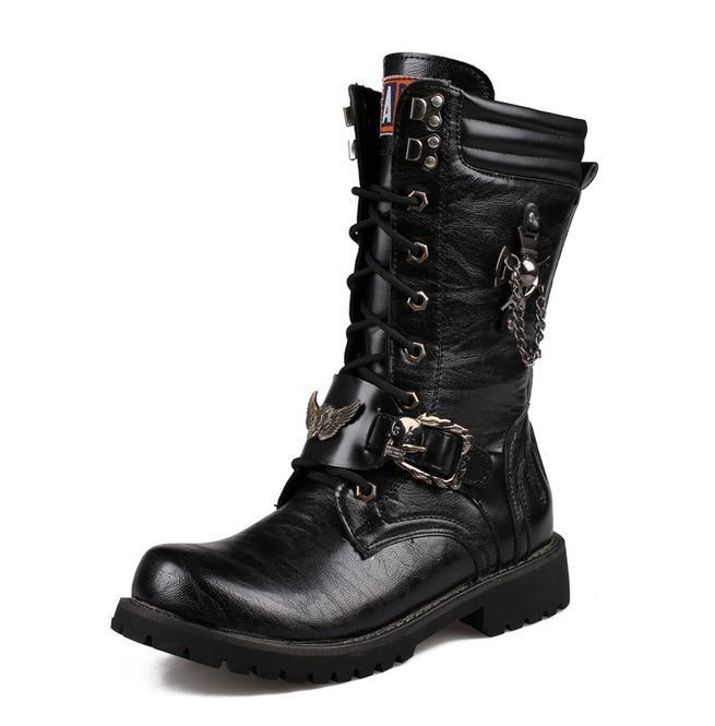 BLACKRISS™Men's Premium Black Riptide Galloper Boots Motorcycle Boots-Blackriss