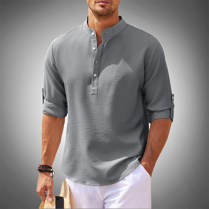 Charleston Contemporary Henley Shirt-Blackriss
