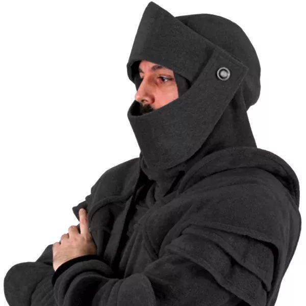 BLACKRISS™Solid Color Retro Elbows Drawstring Hoodie for Men-Blackriss