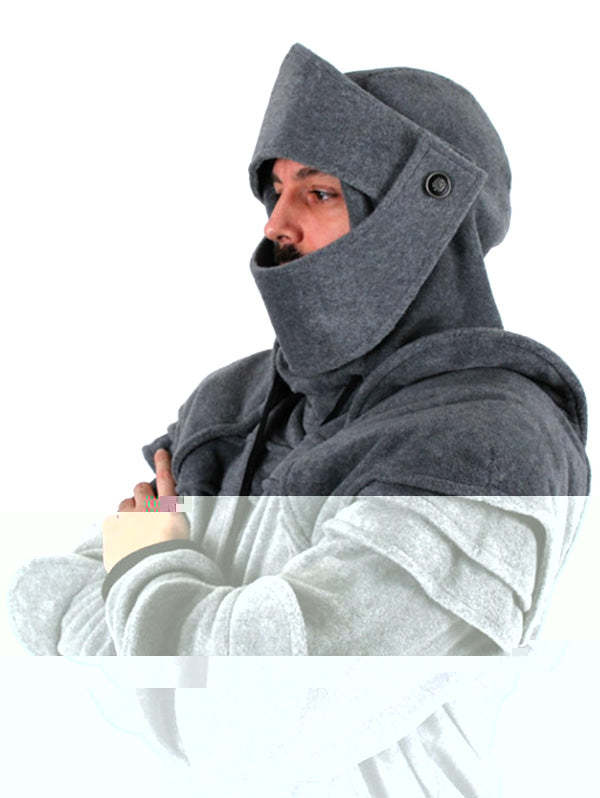 BLACKRISS™Solid Color Retro Elbows Drawstring Hoodie for Men-Blackriss