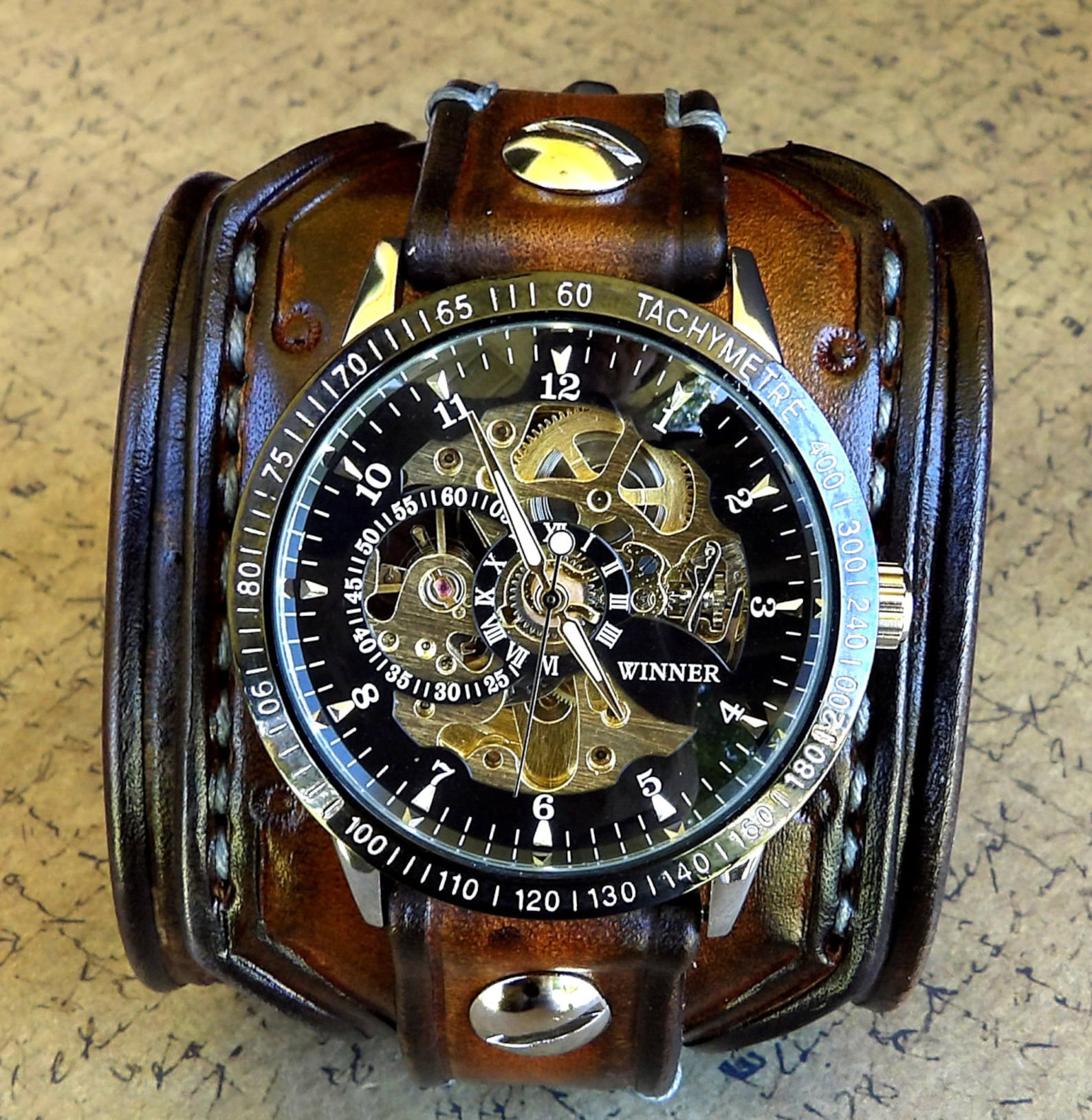 BLACKRISS™Men's Steampunk Waterproof Wrist Watch-Blackriss