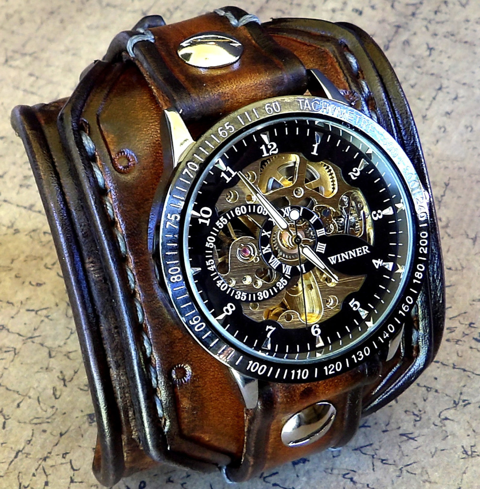 BLACKRISS™Men's Steampunk Waterproof Wrist Watch-Blackriss
