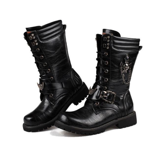BLACKRISS™Men's Premium Black Riptide Galloper Boots Motorcycle Boots-Blackriss