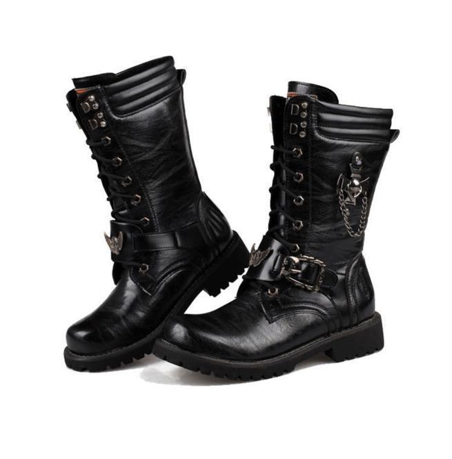 BLACKRISS™Men's Premium Black Riptide Galloper Boots Motorcycle Boots-Blackriss