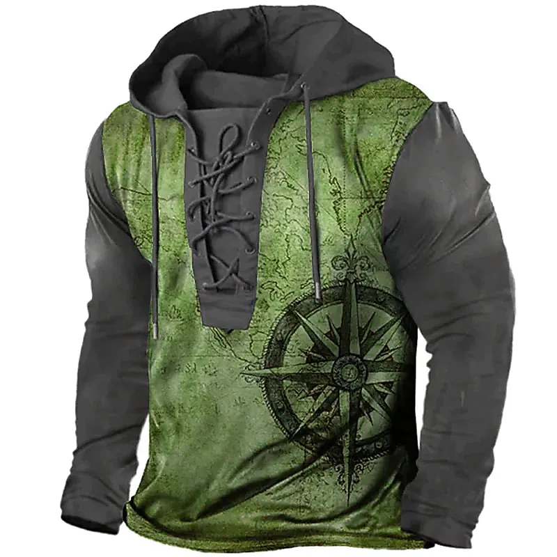 BLACKRISS™Men's Unisex Pullover Hoodie Sweatshirt Hooded Color Block Graphic Pri-Blackriss