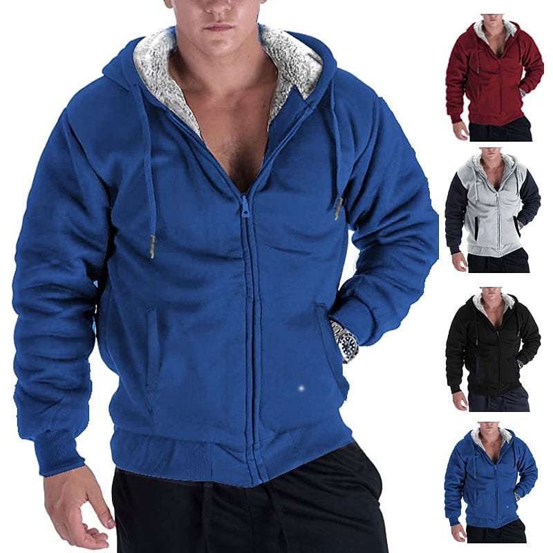 BLACKRISS™Men's sweater hooded autumn and winter thickened men's jacket-Blackriss