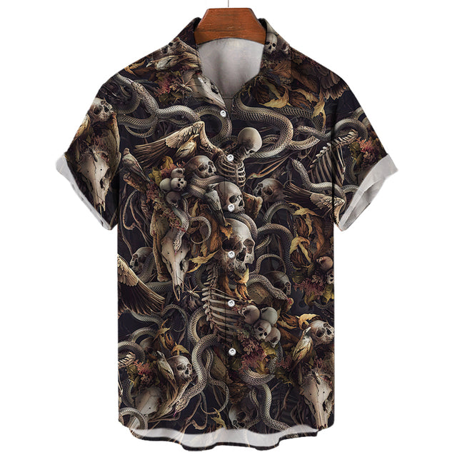 BLACKRISS™Hawaiian Skull T-Shirt-Blackriss